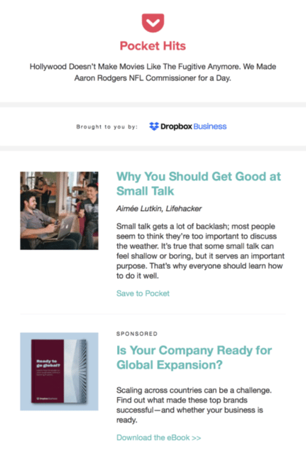 Dropbox_Sponsored Newsletter_Example