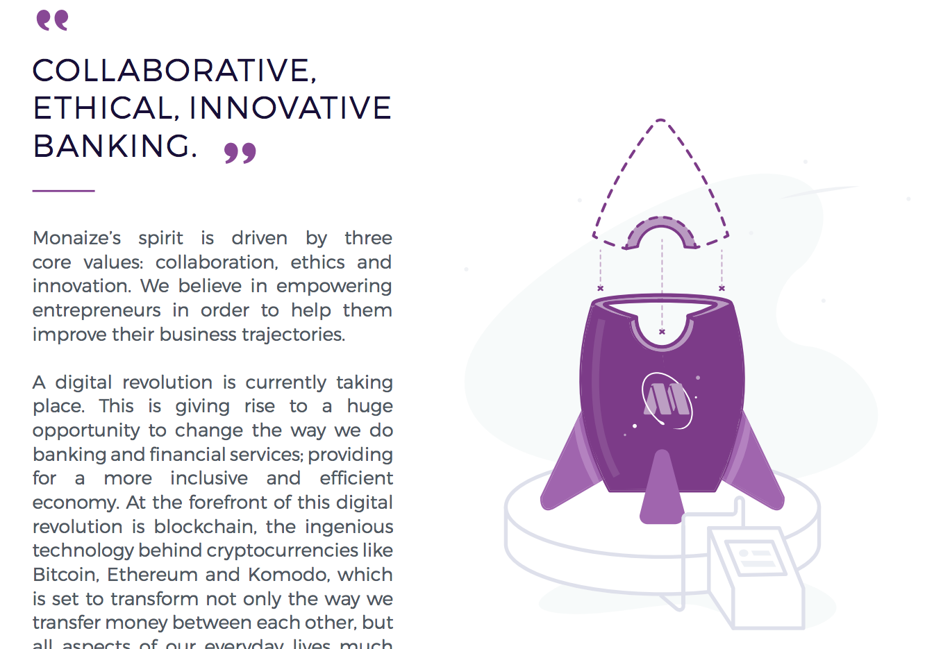 Monaize's ICO whitepaper simply explains the company's vision.