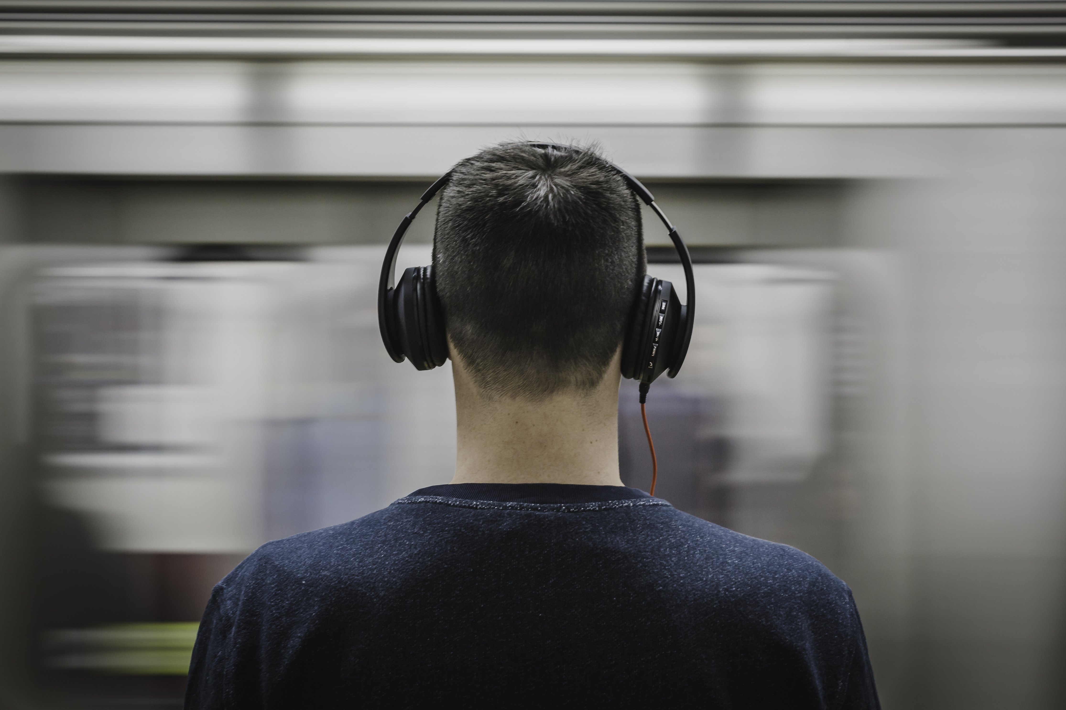 Man wearing headphones.