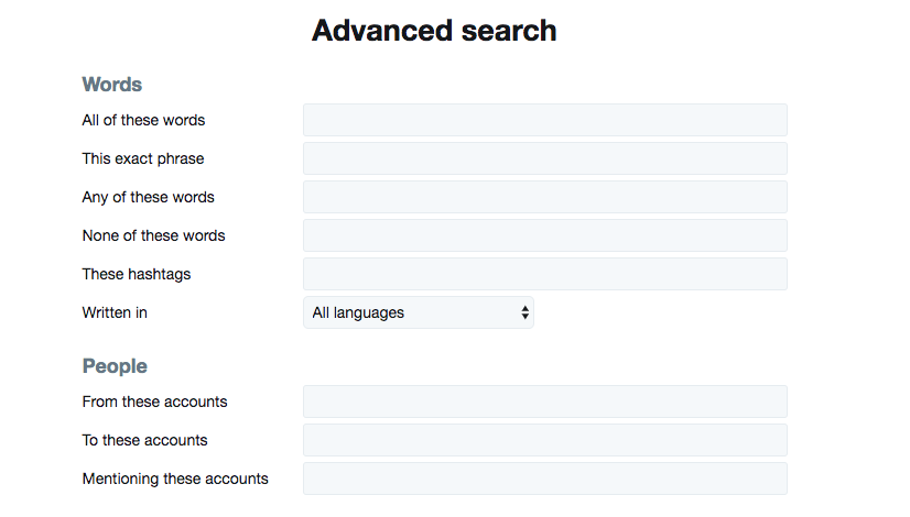 Twitter advanced search helps demand gen marketers find specific tweets.