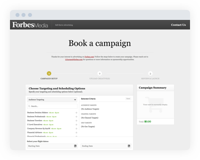 Forbes Self-Serve Direct Platform