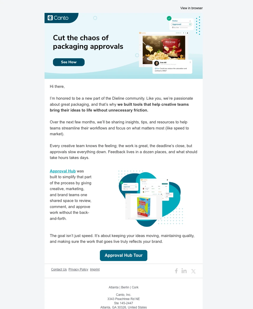Dedicated Email example on DIELINE