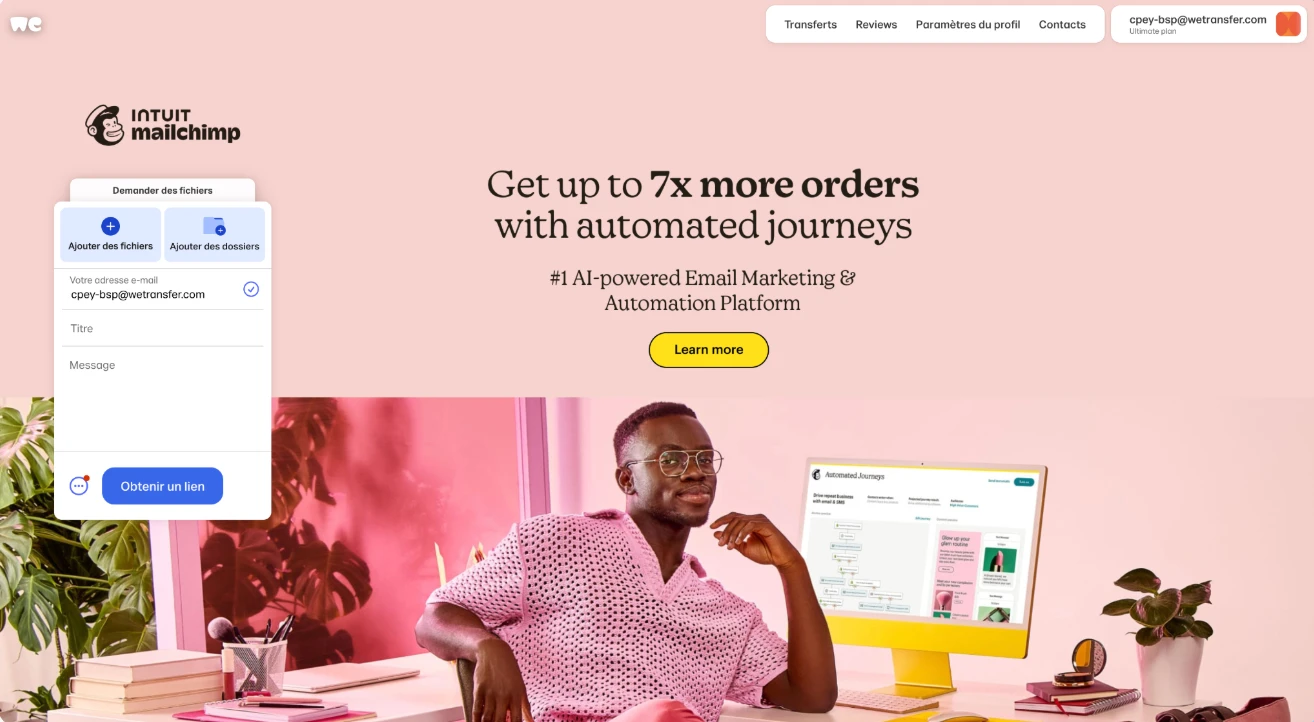 Daily Takeover example on WeTransfer