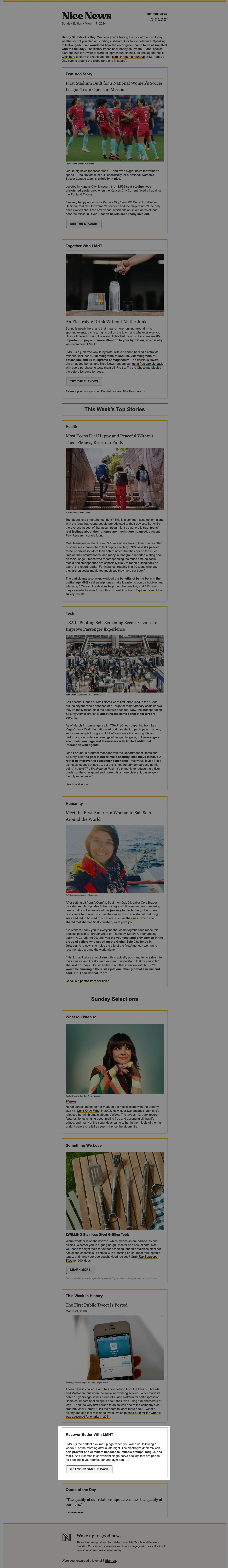 Daily Newsletter - Secondary example on Nice News