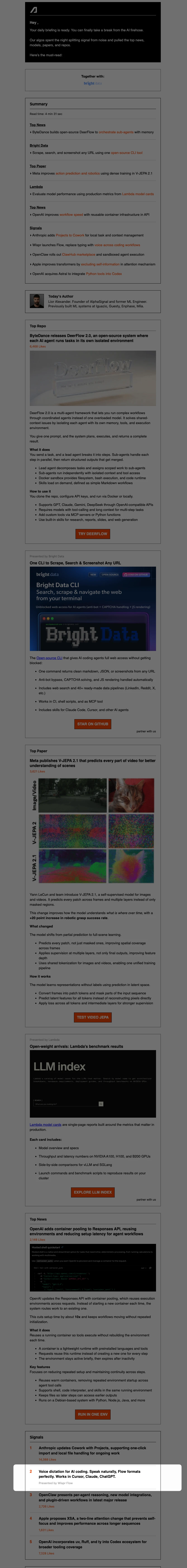 AlphaSignal Newsletter - Tertiary (Signal Section) Placement example on AlphaSignal AI