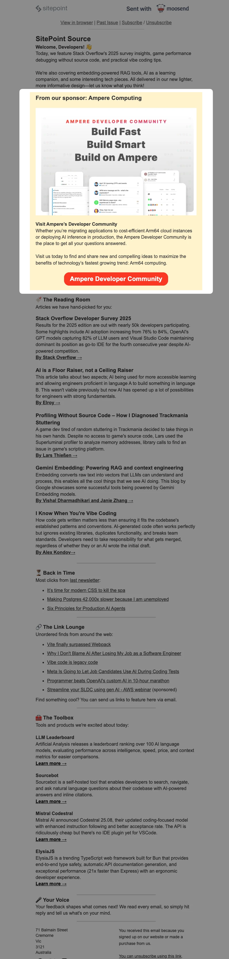Weekly Guide Newsletter Sponsorship placement example