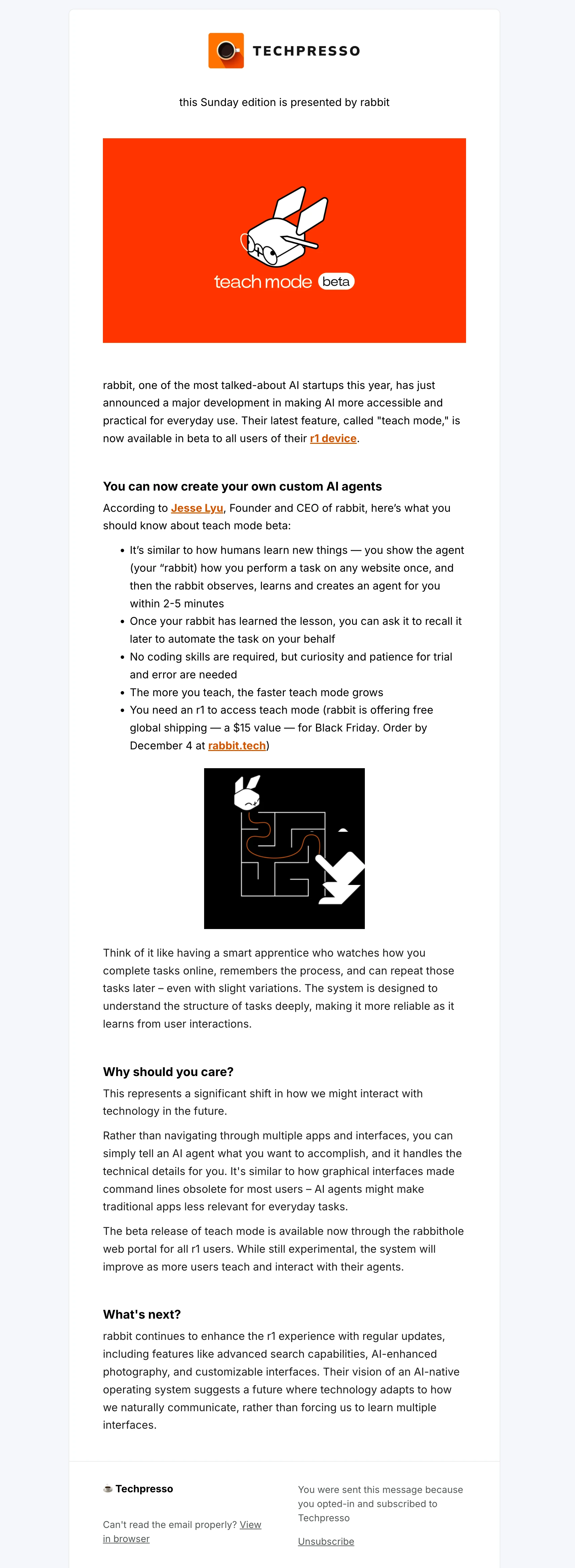 Techpresso - Dedicated Email example on Techpresso