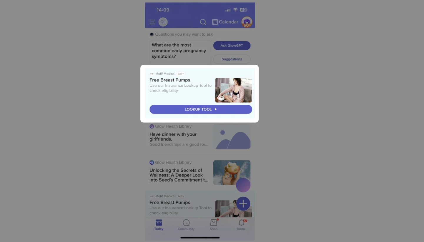 Native Ad Unit placement example