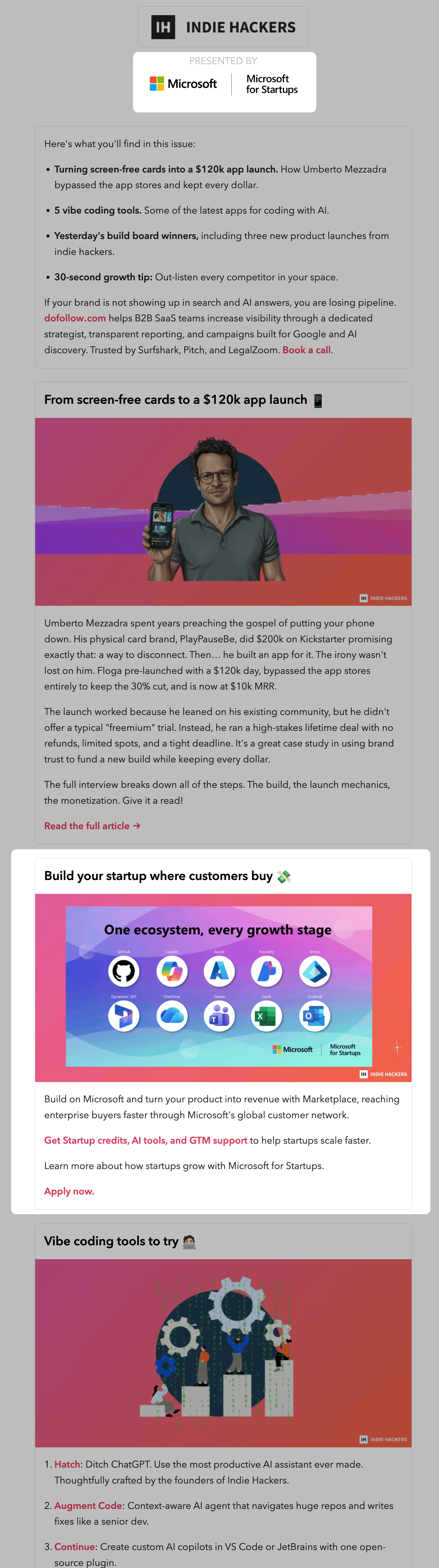 Sponsored Ad: Full Section placement example