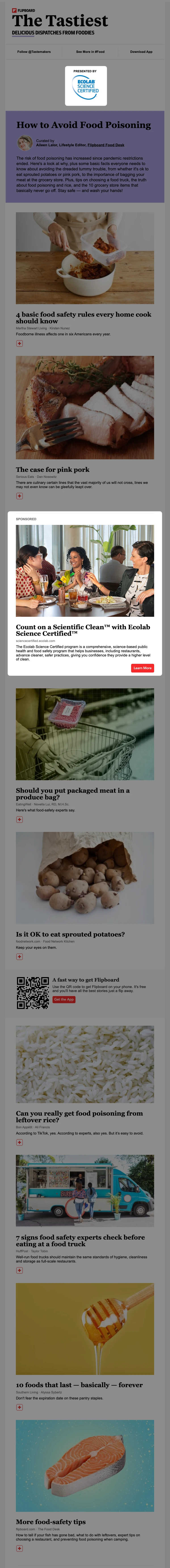 The Tastiest Email example on Flipboard