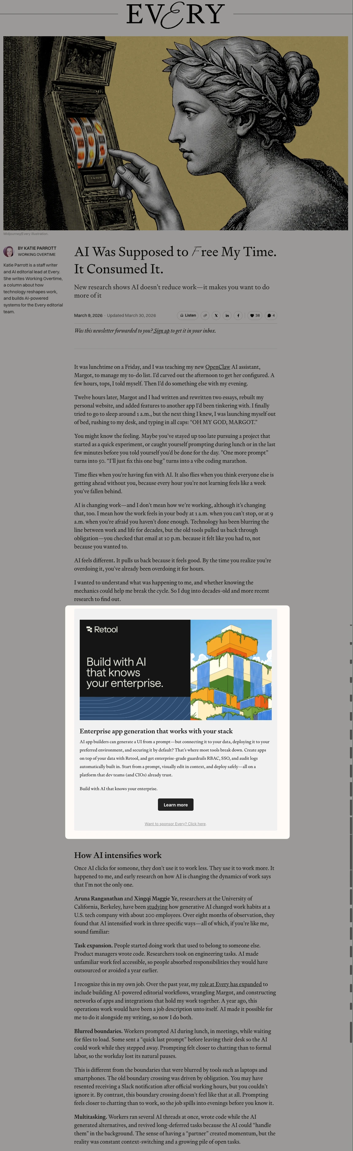 Every Newsletter - Primary Sponsorship placement example