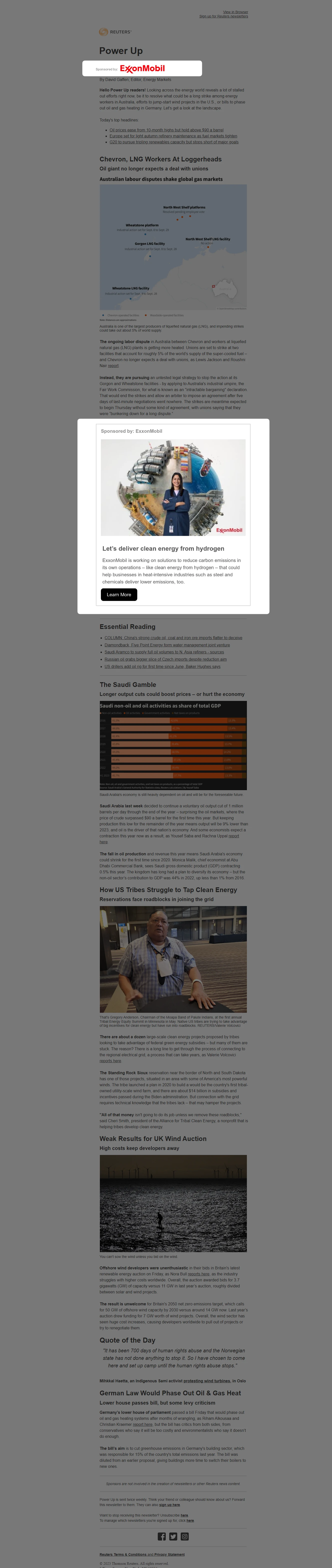 Reuters Power Up example on Reuters