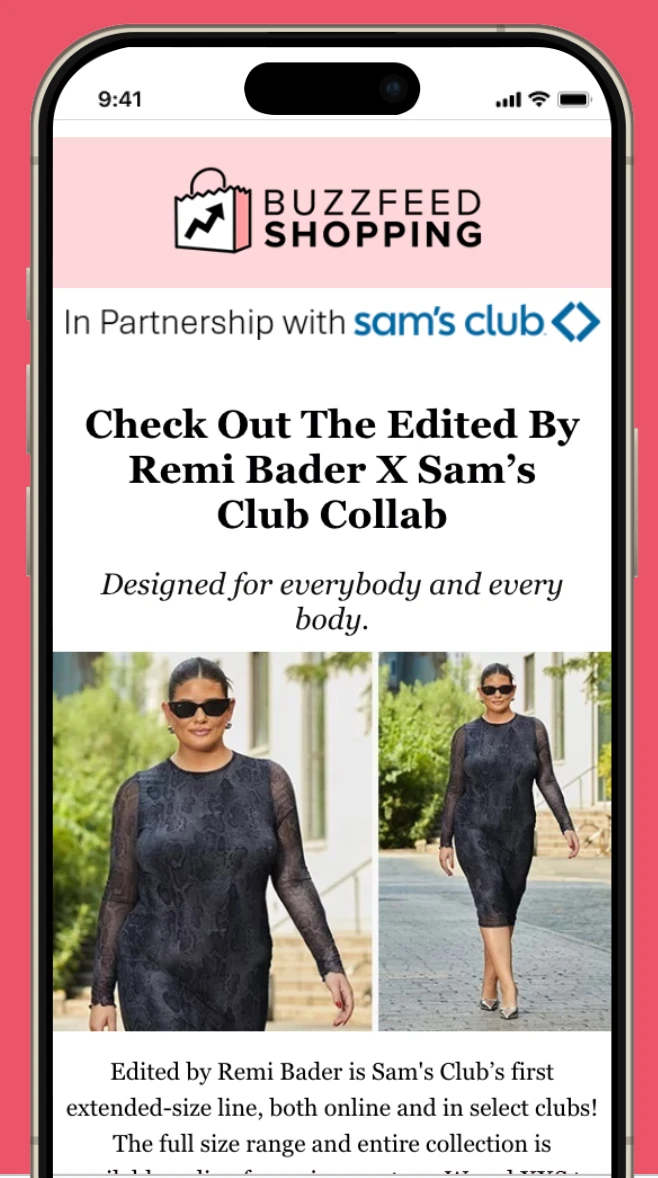 BuzzFeed Shopping Newsletter placement example