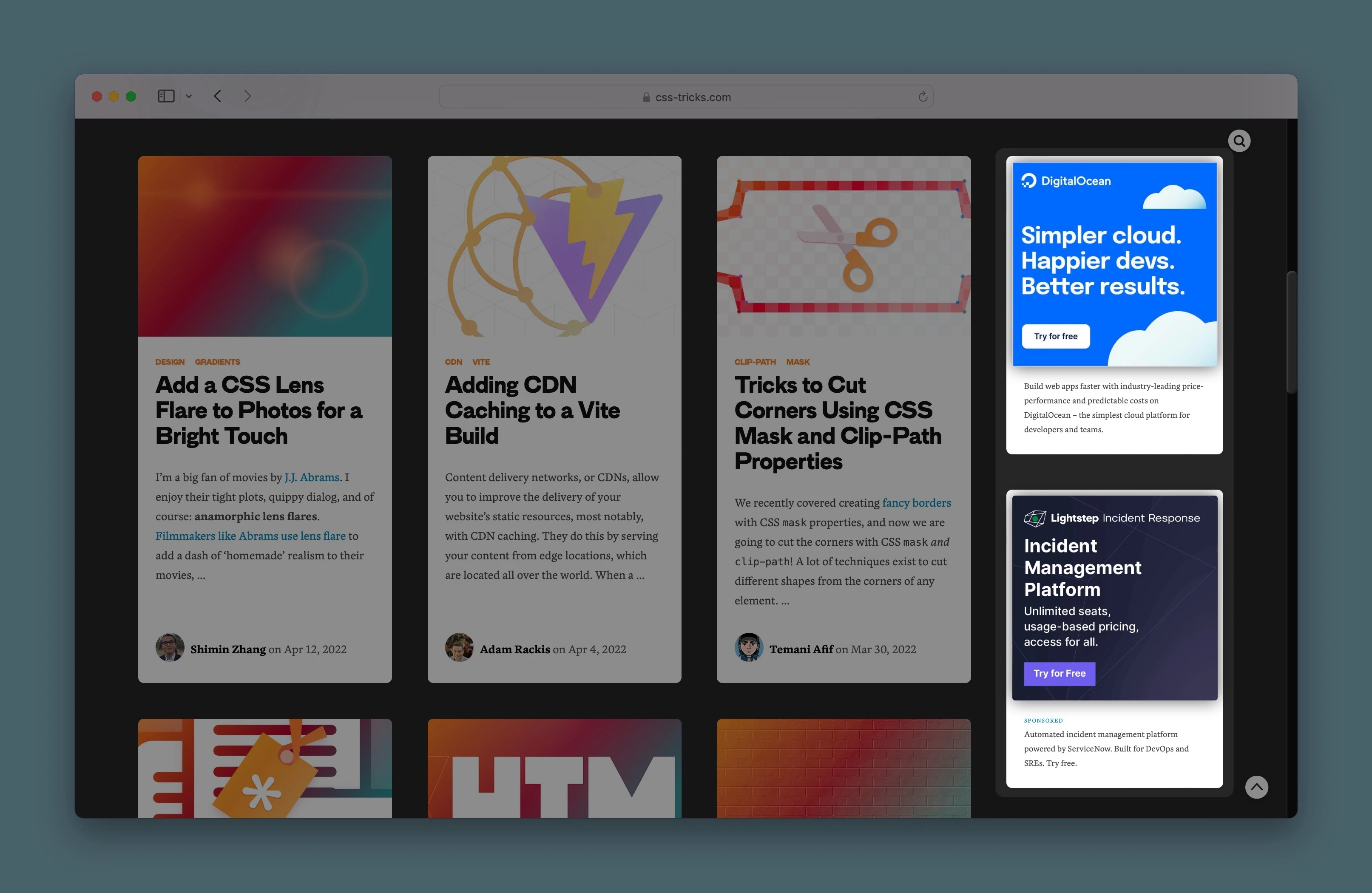 Sidebar Ad Unit placement example