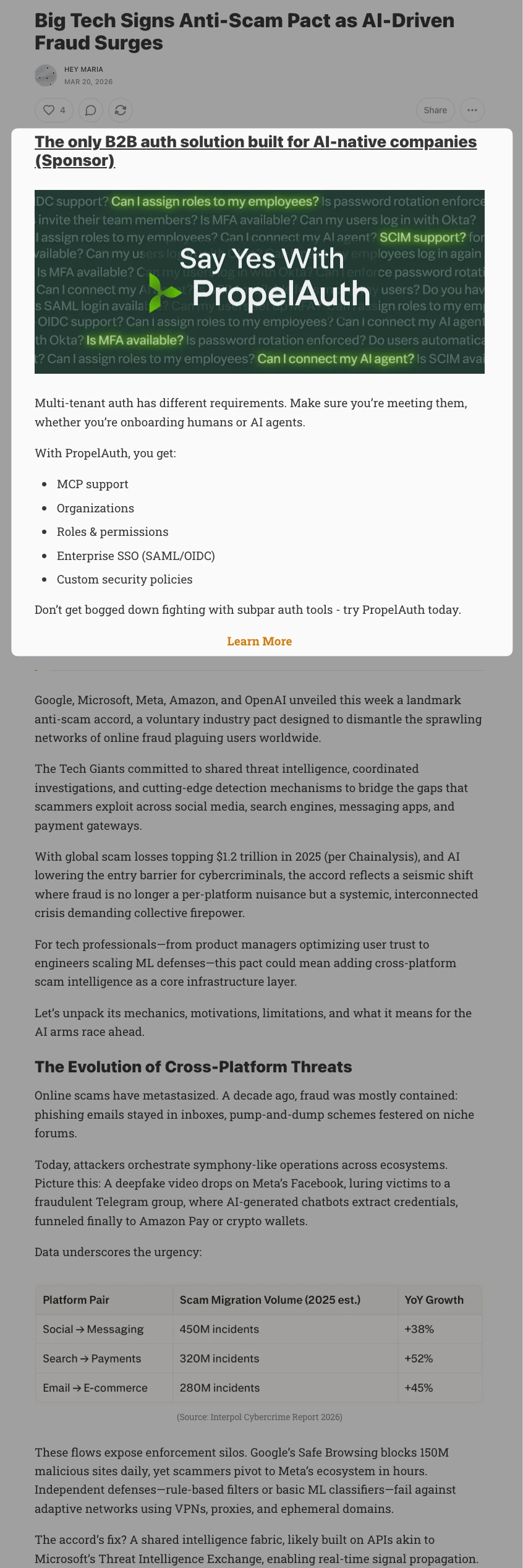 Tech Scoop Newsletter placement example