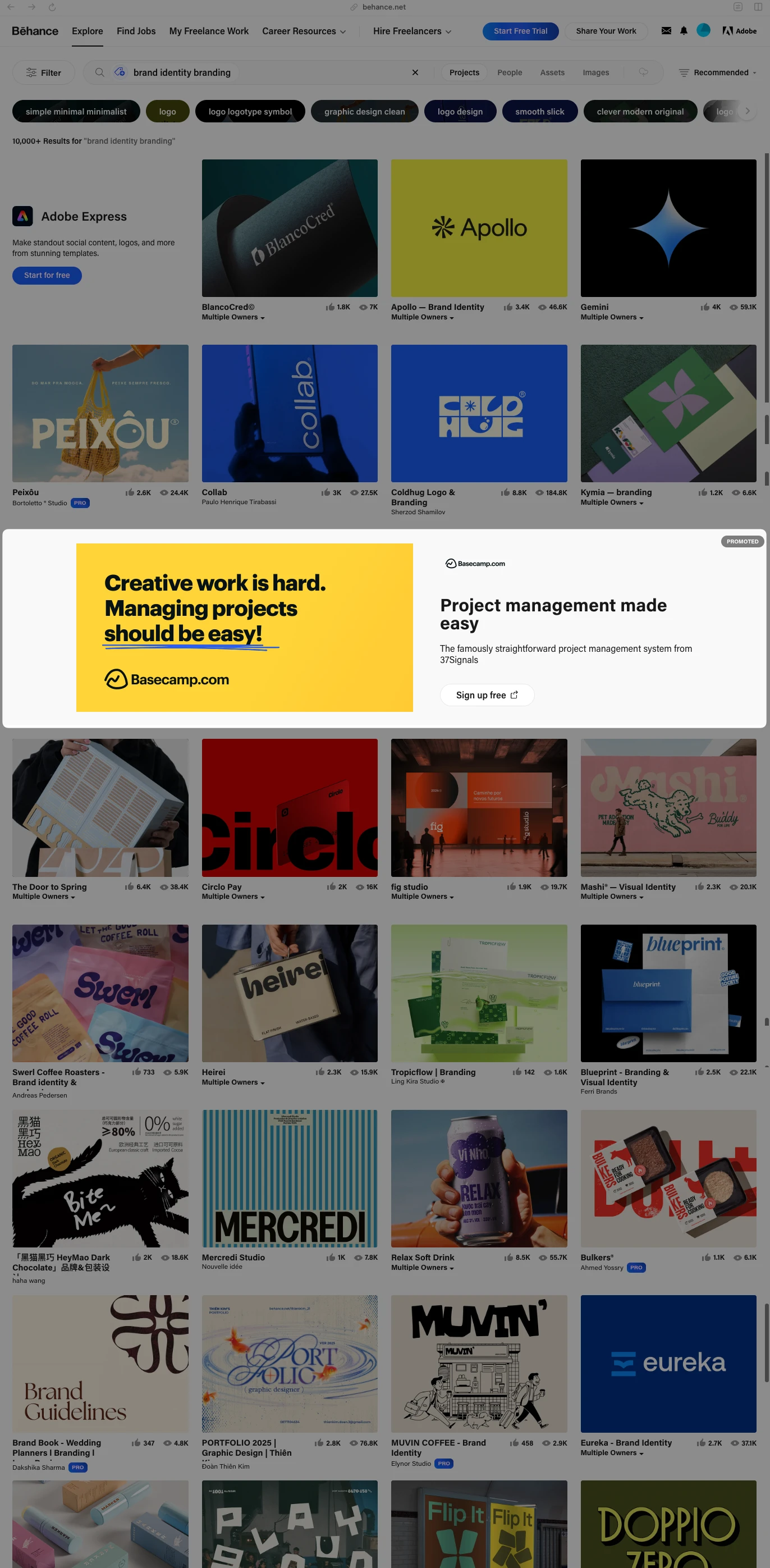 Sponsored Premium Banner example on Behance