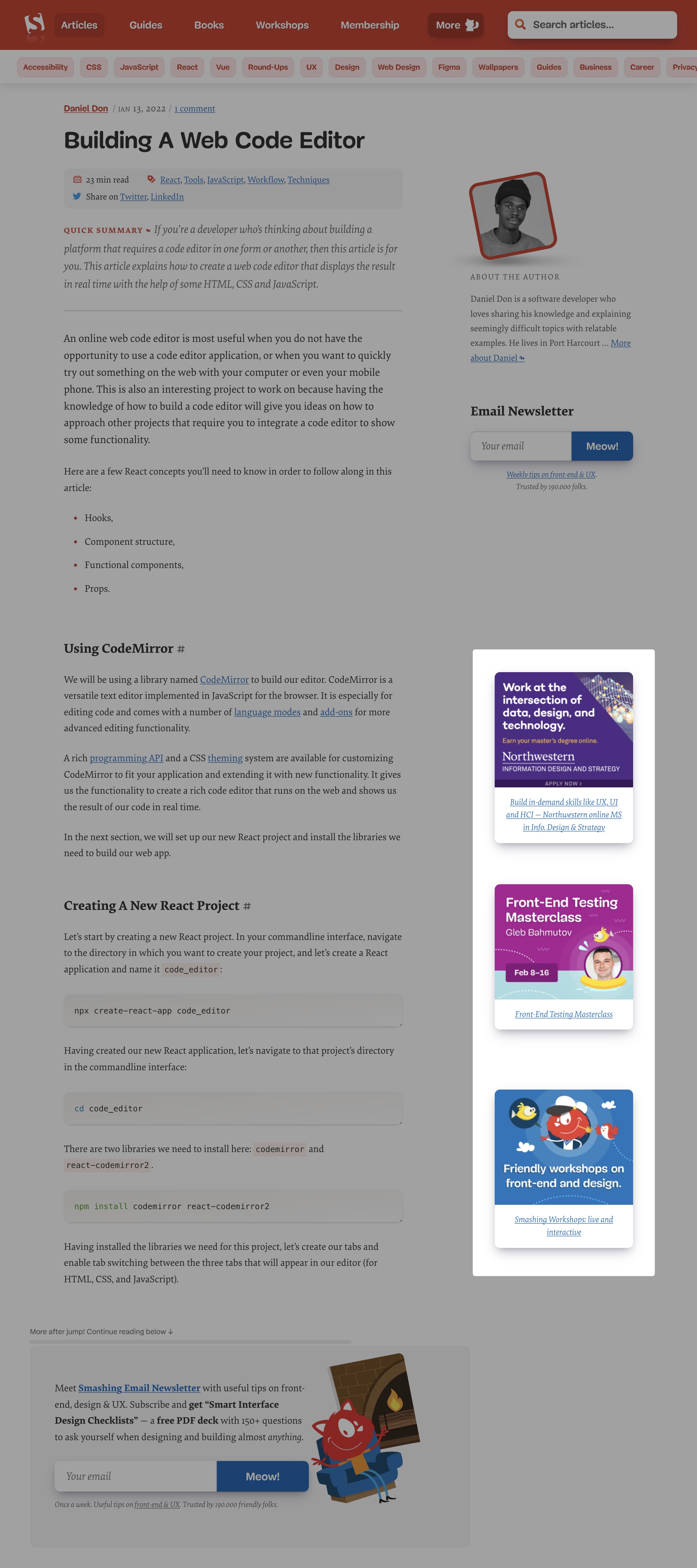 On-Site Sidebar Ad Unit placement example