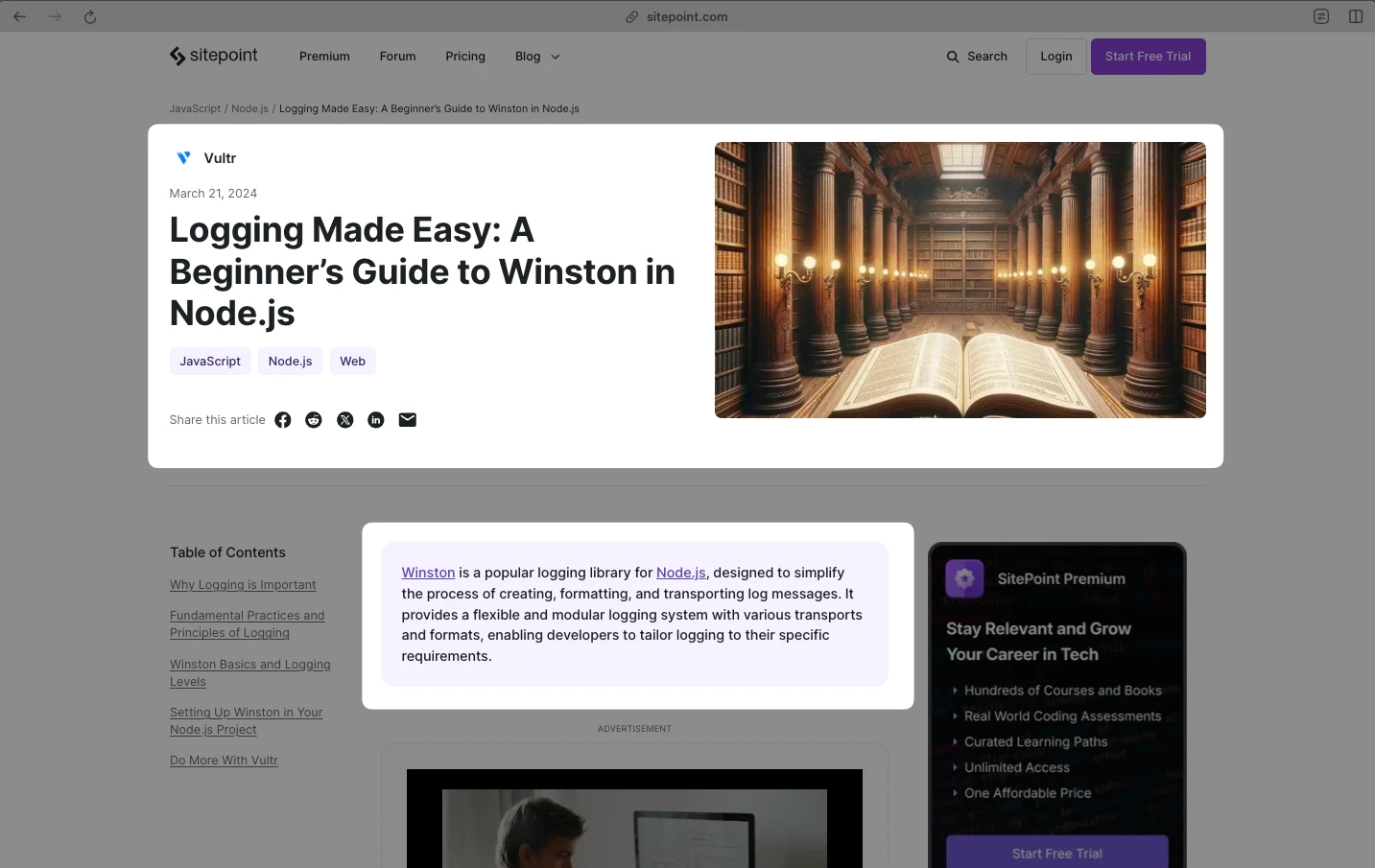 Sponsored Content placement example