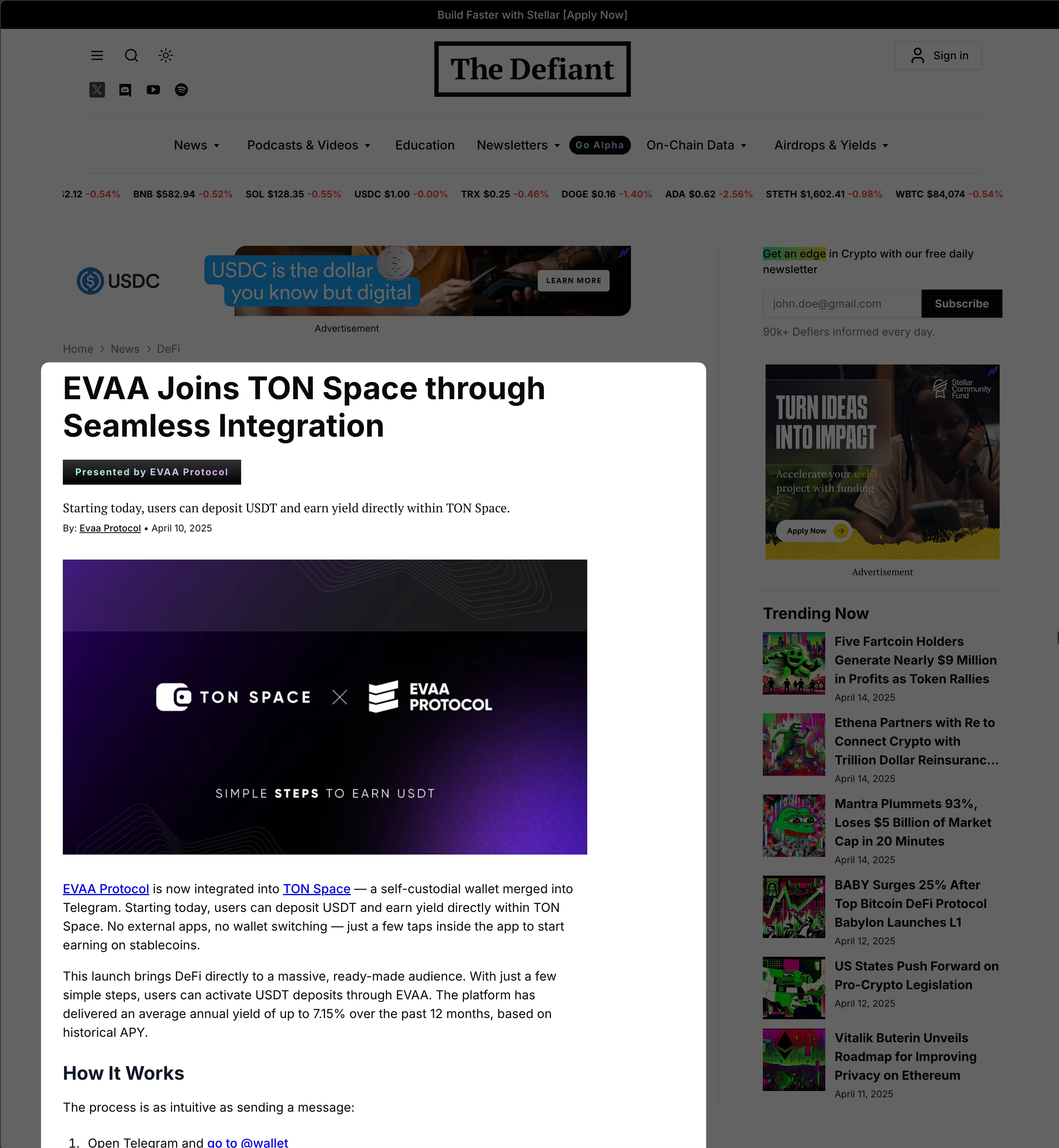 Sponsored Social Post example on The Defiant