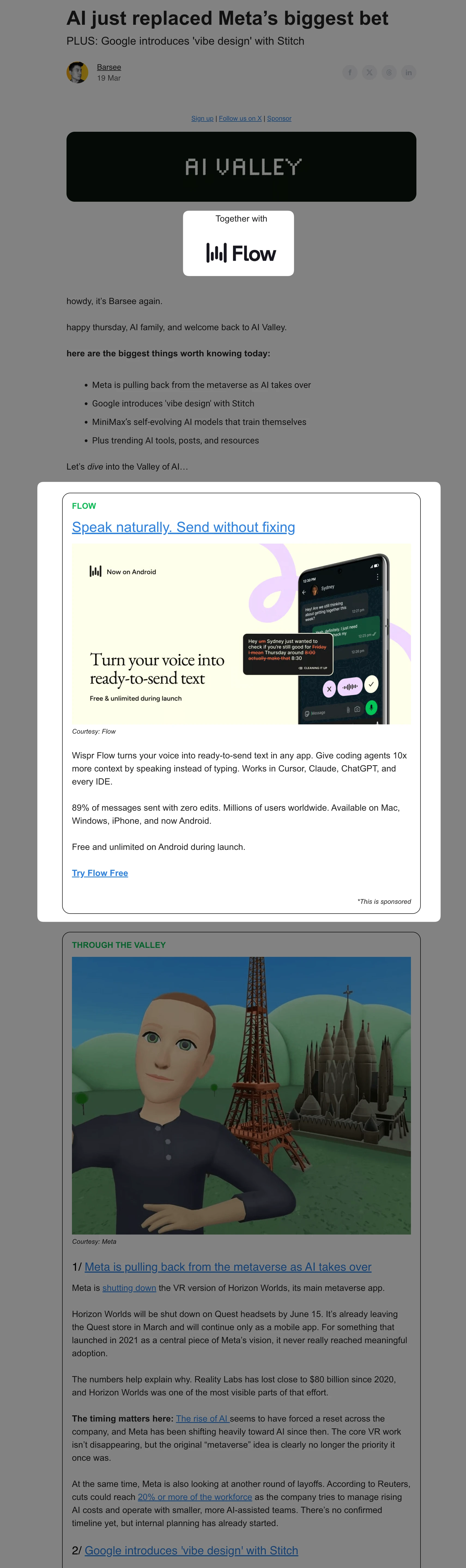 Daily Newsletter - Primary Ad placement example
