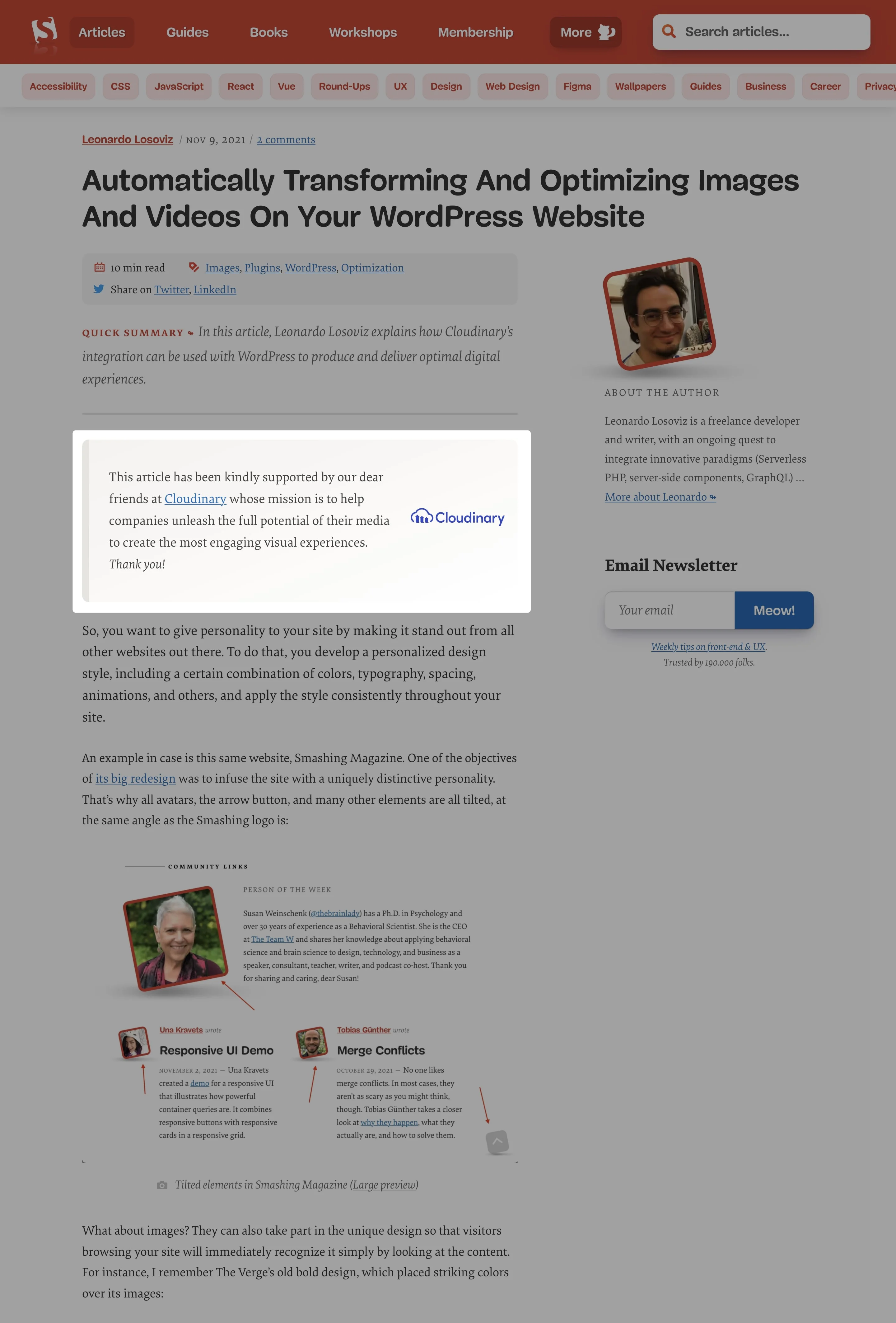 Sponsored Article example on Smashing Magazine