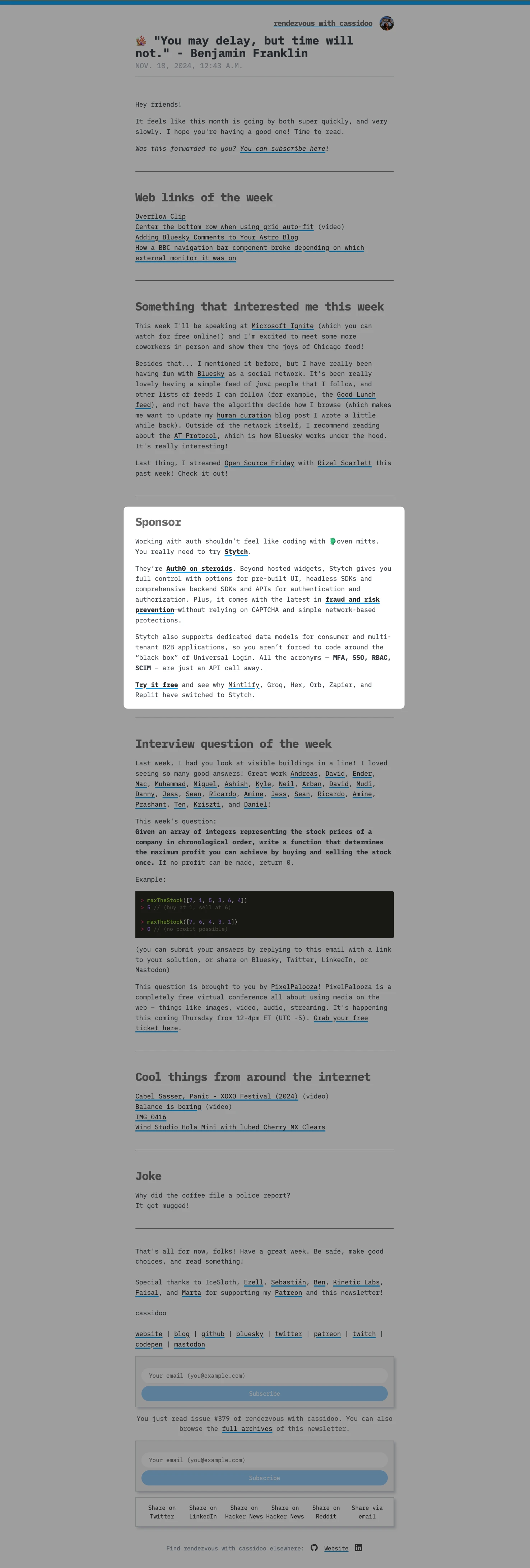 Primary Newsletter Sponsorship placement example