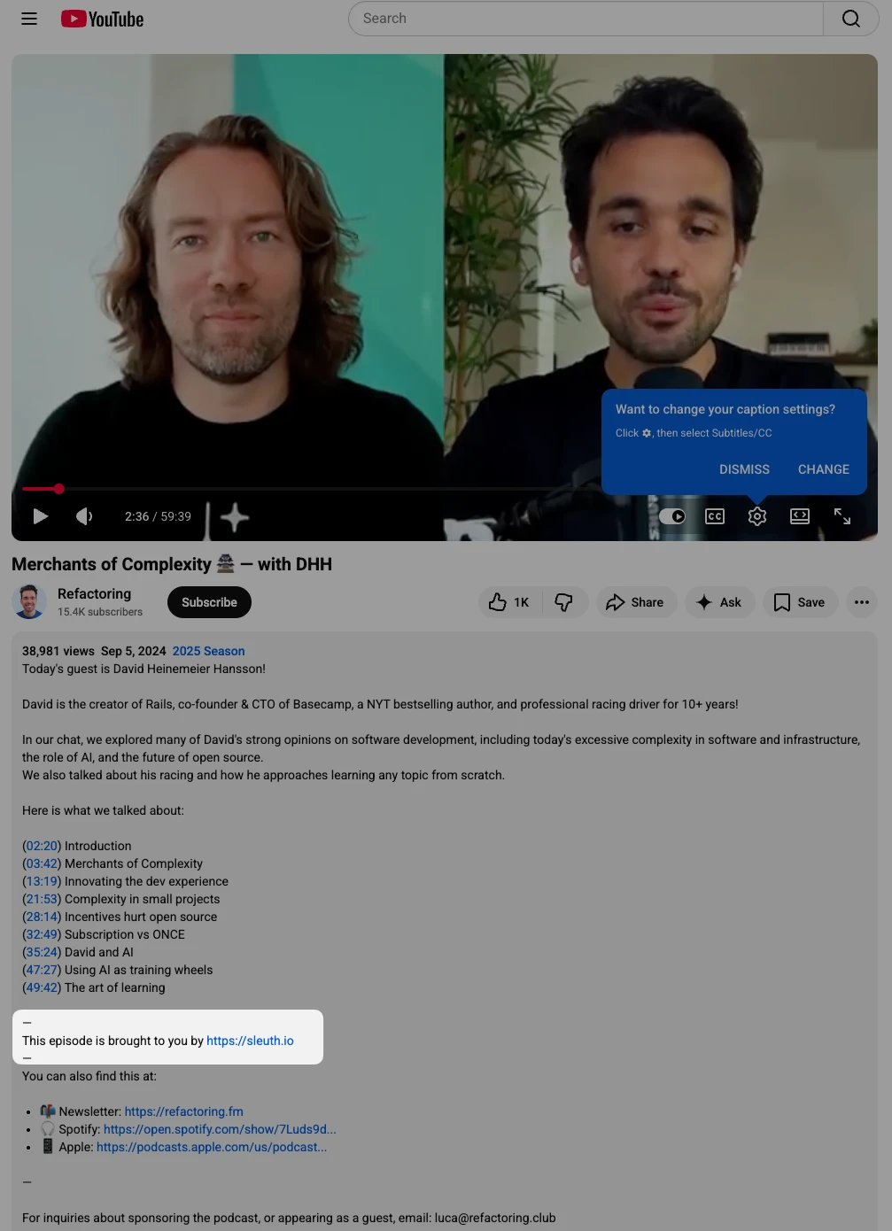 Refactoring Podcast placement example