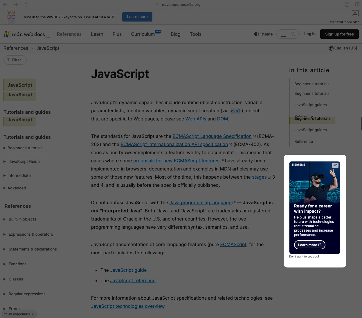 Sidebar Ad Unit placement example