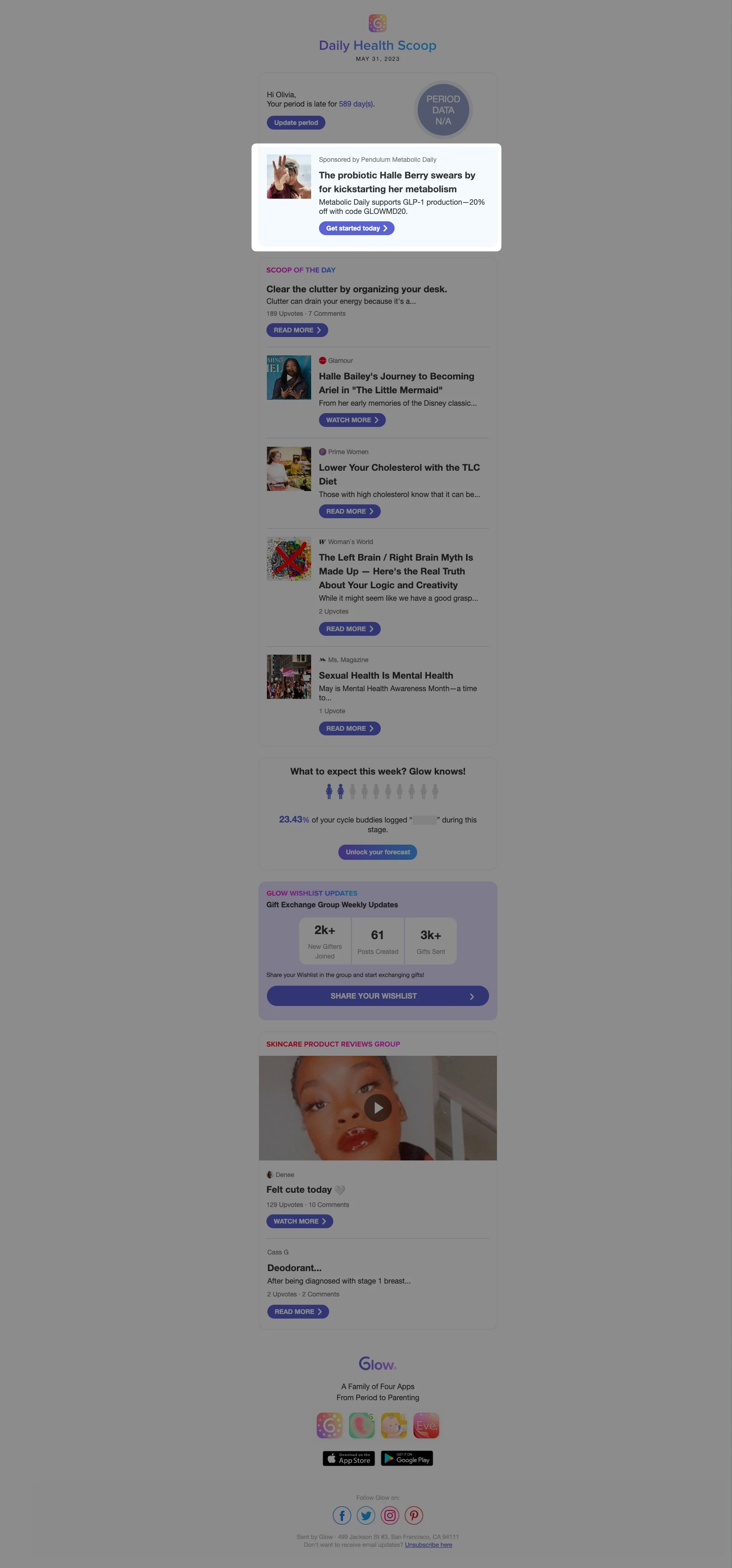 Newsletter Sponsorship placement example
