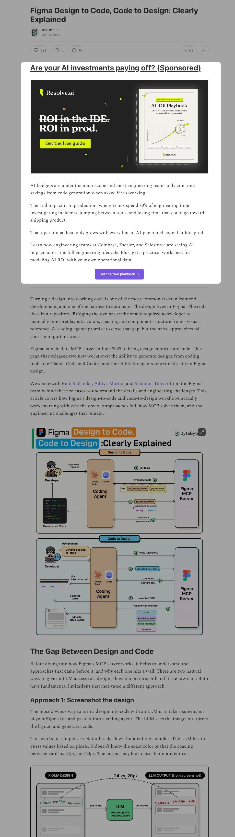 ByteByteGo Newsletter - Primary Sponsorship placement example